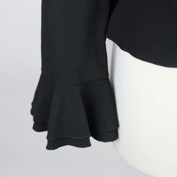 TRINA TURK Black Ruffle Bell Peplum Blazer 6 - Picture 3 of 6